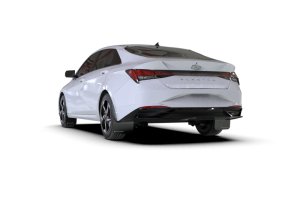 Hyundai Elantra Mud Flaps - Front + Rear - Rally Armor - UR Black w/ White Logo - Black - `21-`23